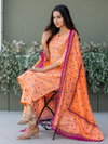 Orange Colour Cotton Blend With Print Kurti With Pant Dupatta Wholesale Clothing Suppliers In India Aaradhna 2029